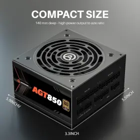 Agt 744110710830 Series 850w Power Supply 80 Gold Certified Fully Modular Compact 140mm