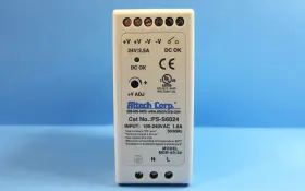 Ps-s6024 Altech Corp One Pc- Din Rail Power Supply Corp. 24v 2.5a 60w