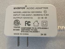 Andsmps As019-1201000u Ac / Dc Power Adapter For Multi-purpose 12v