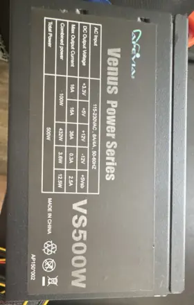 Vs500w Apevia Ap150 002 500w Atx Power Supply Black 115v/230v 8a/4a Mpn