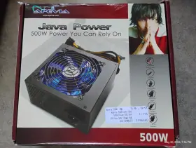 Wtn-500wspx Apevia Java Power 500w Atx Psu Blue Led Fan Sleeved Cables