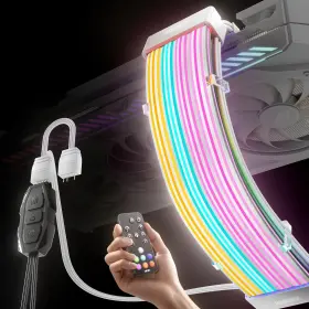 108mj-w-3-8-us-2 Asiahorse Aurora Pro Rgb Cable Cover With 108 Addressable Leds Power F