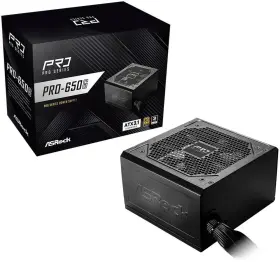 Asrock 711581491717 Pro Series Pro-650g 650 W Atx 3.1 Compatible 80 Plus Gold Certified Power