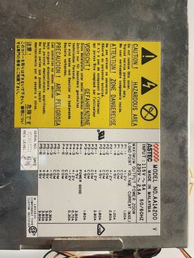 Astec Aa14200 Computer Power Supply Model