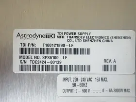 Sps6100-lf Astrodyne Tdi Sps6100lf Dc Power Supply 0-500v 6a 3000w