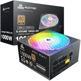 12v-2x6 Auotac 746205393065 1000w Fully Modular Power Supply 80 Gold Certified With Cable Atx