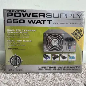Bfg Tech 876758000308 650 Watt Atx 12v 2.0/eps 1 2v Power Supply Pc System Dual Pci Express