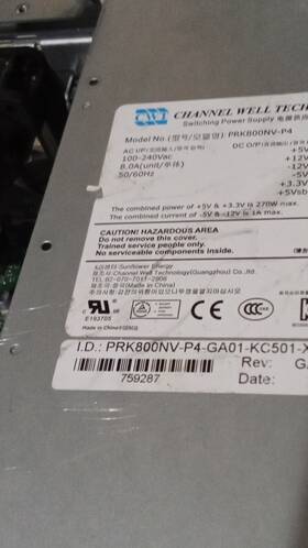 Channel Well Technology Prk800nv-p4 Switching Power Supply 800va 100-240v Gray