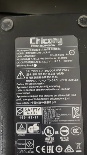 A18-280p1a Chicony A18280p1a Original Oem Power Supply Model For Laptop Computer