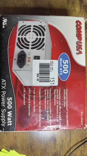 283770 Compusa Comp Usa Computer Power Supply 250 Watt Atx 120/240v Cpu Amd Pentium 4 Athlon