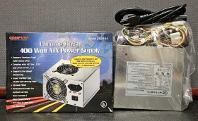 292584 Compusa Comp Usa 400 Watt Atx Power Supply Chrome Finish Sku #292584