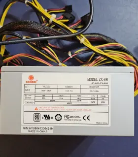 Jd-650-zx-600 Coolmax Zx-600 Power Supply 80 Plus Efficiency 600w
