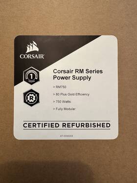 Corsair 843591056113 Rm750 750w 80 Gold Fully Modular Atx Psu Factory Reconditioned