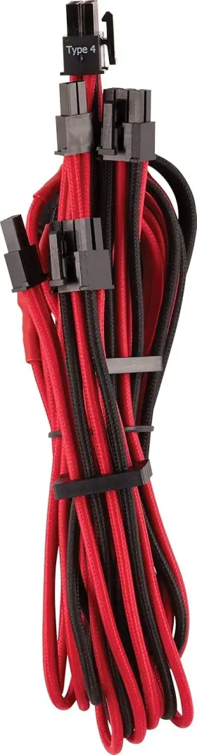 Cp-8920254 Corsair Premium Individually Sleeved Pcie Dualconnector Cables Red/black 650mm