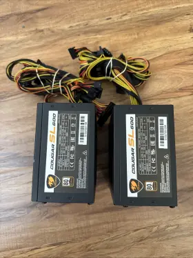 Cgr-sl600 Cougar Cgrsl600 Lot Of 2 Sl600 600w Atx Power Supply 20 4 Pin