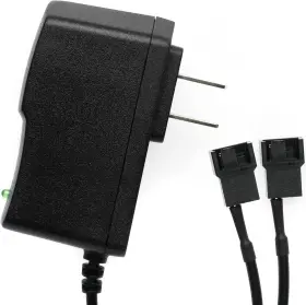 12v1a Crj Electronics 4014 Dual Pc Fan Power Supply - 60-inch Dc Ac Adapter For Two 3-pi
