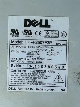 Hp-p2507f3p Dell 1.00e 115 Desktop Pc Power Supply 250w Mdl-1e115 Used Tested Excellent