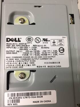 Dell Newton Nps-305cba Nps-305cb A / 305w 24pin Atx Power Supply With P4 And Sata