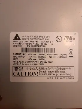 Dps-300ab-15b Delta Electronics Dps300ab15b Computer Power Supply