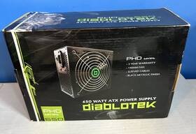 Diablotek 843636002952 650 Watt Atx Power Supply Phd Series 140mm Fan Open Box
