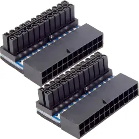 Nr-us-060 Dkardu 2 Pcs Atx 24 Pin Female To Male 90 Degree Adapter Mainboard Motherboa