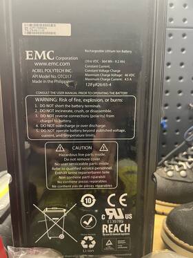 Emc 07800011100 Acbel Polytech Inc. 078-000-111-00 Backup Battery Pack 39.6 Vdc - 364 Wh 9.2