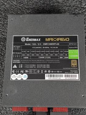 Enermax Emr1350ewt-as Maxrevo 1350w Power Supply 80 Plus Gold