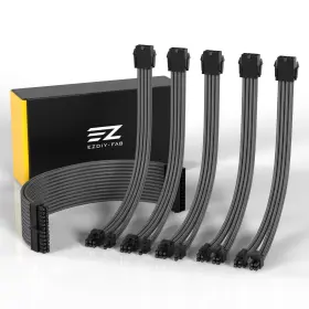 Ezdpi154-9 Ezdiy-fab Psu Cable Extension Sleeved Custom Mod Gpu Pc Power Supply Soft Nylon Braided