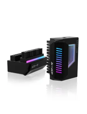 Ezdpi231 Ezdiy-fab Shield 24-pin Angle Adapter With Infinity Mirror Argb Light Atx 24 Pin Power