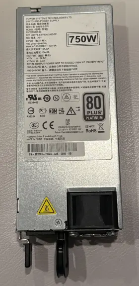 Fs750fs86p-00 Flextronics 750w 80 Plus Platinum Switching Power Supply P/n