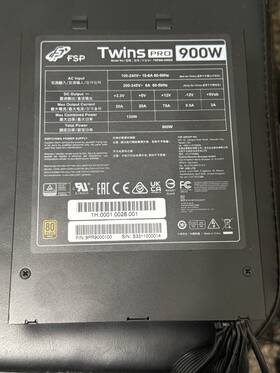 Fsp 845685011046 Ps Twins Pro 900w Ps2 Atx Redundant 80 Gold Apfc 40mm Bearing Fan Used