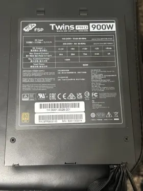 900w Fsp 845685011046 Ps Twins Pro Ps2 Atx Redundant 80 Gold Apfc 40mm Bearing Fan Used