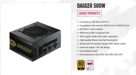 Sda500 Fsp Dagger 500w Sfx Power Supply With Cables