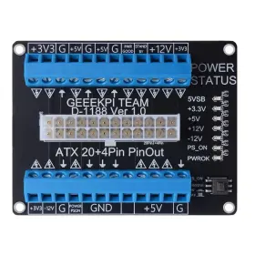 Geeekpi 192530265599 24/20-pin Atx Dc Power Supply Breakout Board Module Adapter Terminal Block B