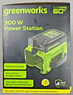 671838960 Greenworks Tools Green Works 300w Power Station Ultra 60v Portable New