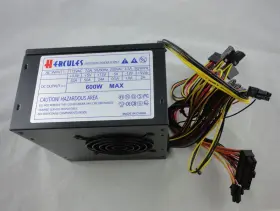 Pshe600df Hercules Dual Fan 600w-max Atx Power Supply Sata 20 4-pin 6-pin