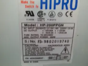 Hp-200ppgn Hipro Hp 200 Watt Power Supply 115/230vac 5/12 Vdc