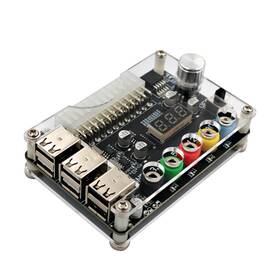 Hlt 798610705513 Atx Power Supply Breakout Board With Adjustable Voltage Knob And 6- Port Usb