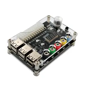 Hlt 798610705513 Atx Power Supply Breakout Board With Adjustable Voltage Knob And 6- Port Usb