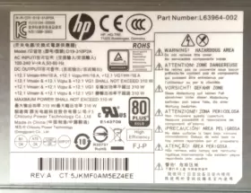 D19-310p2a Hp L63964-002 Pavilion Tp01 Series 310w Model# Power Supply Unit Psu