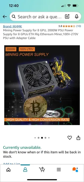 2000wpsu Ikhmk Modular Power Supply 2000w Psu Graphics Gpu Eth Rig Ethereum Miner Usa