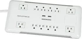 Inc. 711181394122 Power And Surge - 12 Outlet Protector Strip With 2 Built In 2.1a Usb C