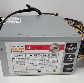 Inland Atxils400r2 400w Silver Series Power Supply Atxils-400r2 Desktop Psu Atx Standard