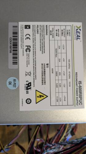 Istarusa Is-600r8puc Xeal 600w Ps2 Mini High Efficiency Redundant Power Supply