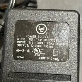 T481208003ct Ite Up01811120 I.t.e. Power Supply Ac Adapter 110-120vac 60hz 180ma 12vdc 750ma