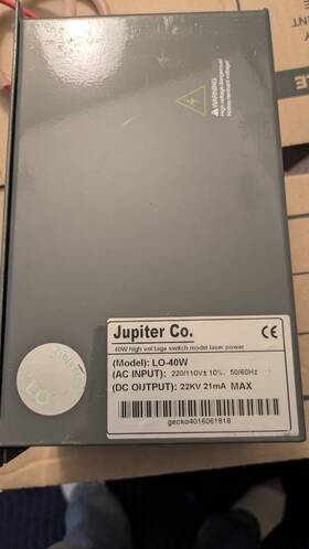 Jupiter Lo-40w Power Supply Model 22kv 21ma Max Barely Used