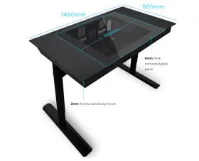 Dk07x Lian Li - Dk07 Standing Desk Tempered Glass Panel Replacement Only