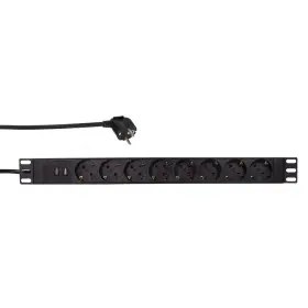 Pdu8c02  Logilink Professional 19 Inch Pdu 8 X Cee7/3 Socket 2 Usb Surge Protection