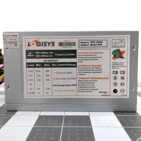Ps480d-bk Logisys Pa480d 480w Black Beauty 20/24 Atx Power Supply Sata Support Used
