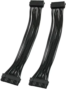 Longdex 750225367517 2pcs 12.6 Inch Atx 24-pin Male To Female Power Supply Extension Cable For Pc